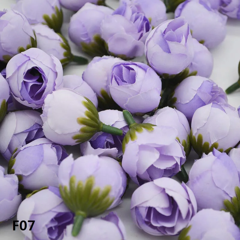 20 шт шелковые чайные бутоны с розами искусственные цветы для дома Свадебные украшения для самодельного изготовления материал подарки принадлежности для скрапбукинга - Цвет: F07
