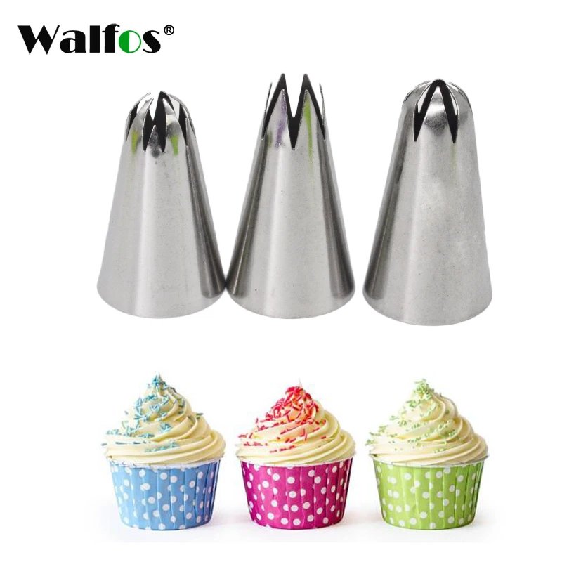 

3pcs S 1M 2F big size Cream Cake Icing Piping Russian Nozzles Pastry Tips Fondant Cake Decorating Tip cake making Baking Tools