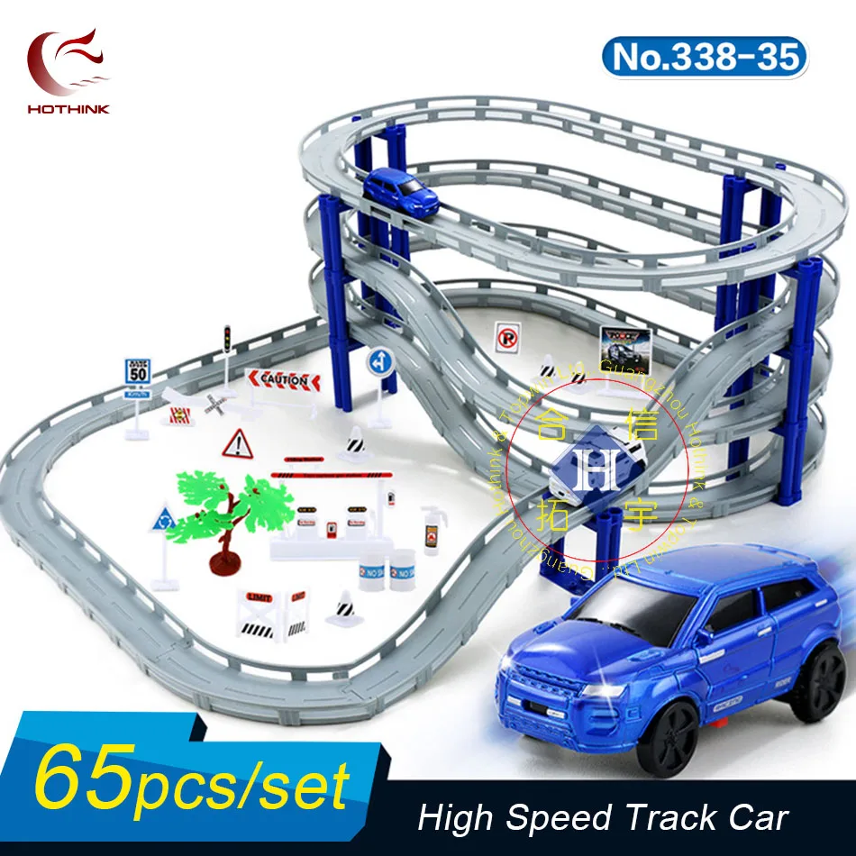 Hothink Electric Rail Track Car Train Model Bridge Railway Highway