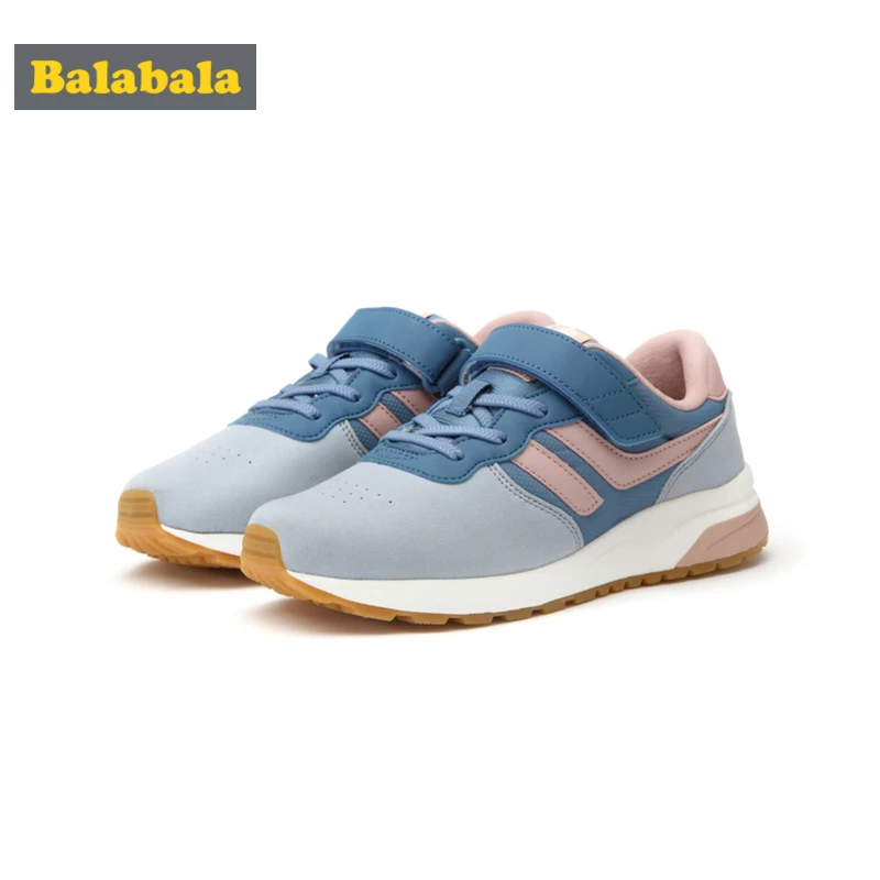 

Balabala Girls Fleece-Lined Sneakers with Hook-and-loop Strap for Teenage Girl with Contrasting Detail in Retro Style