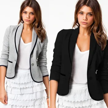 

KLV New Fashion Womens Outwear Coat Women Business Coat Suit Long Sleeve Tops Slim Jacket Outwear