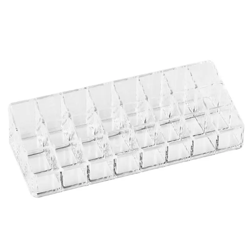 

24 Lipstick Holder Display Acrylic Salon Cosmetic Lip Gloss Lipstick Organizer Makeup Transparent Storage Contianer Case