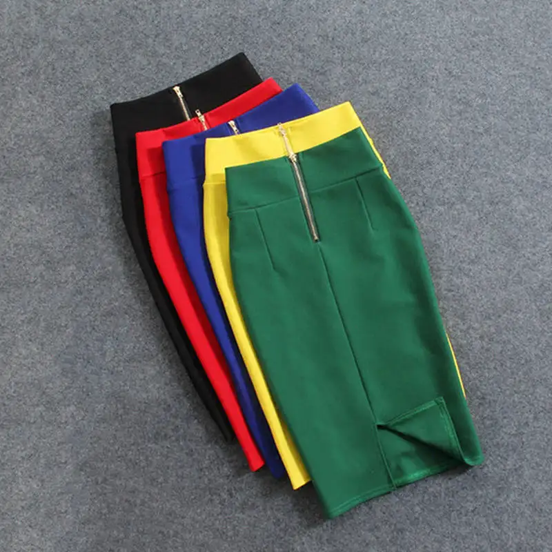 Magiray-High-Waist-Elastic-Pencil-Skirt-Female-Bodycon-Skirts-Womens-Summer-2017-Knee-Length-Back-Split.jpg_640x640 (1)_