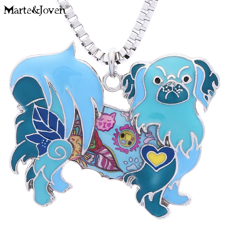 

Marte&Joven Cute Pekingese Pendants Necklace for Women Girls Birthday Gift Handmade Unique Pets Dog Collection Statement Jewelry
