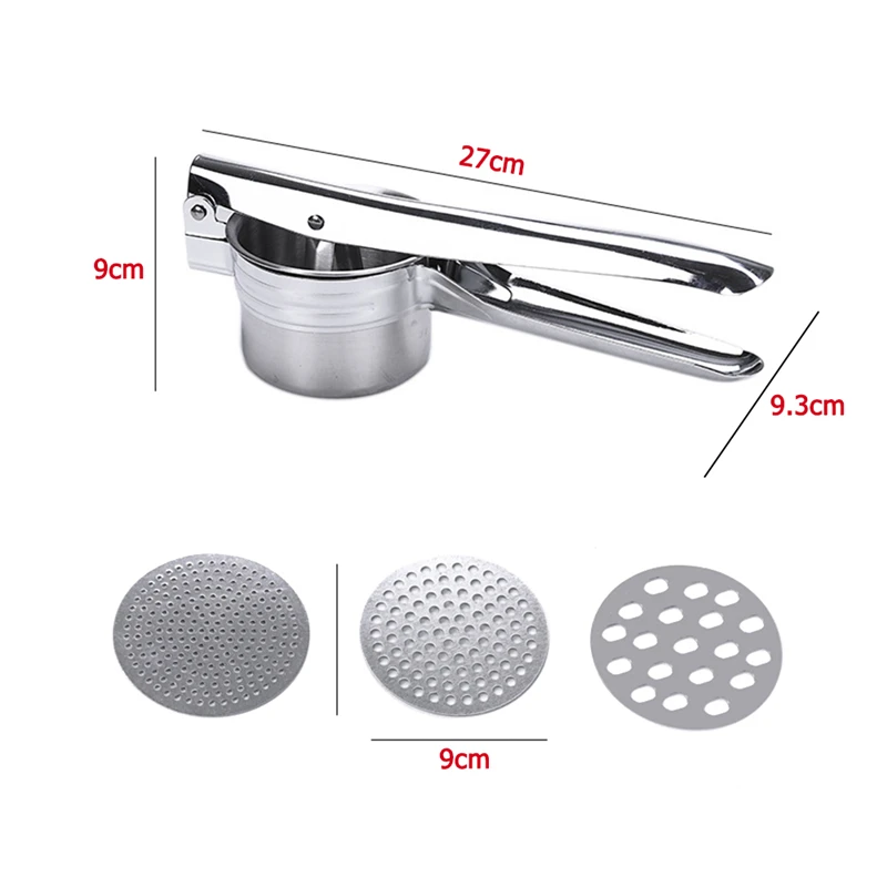 Potato Masher Stainless Steel Potato Ricer Heavy Duty for Baby Food Fruit Vegetable Juicer