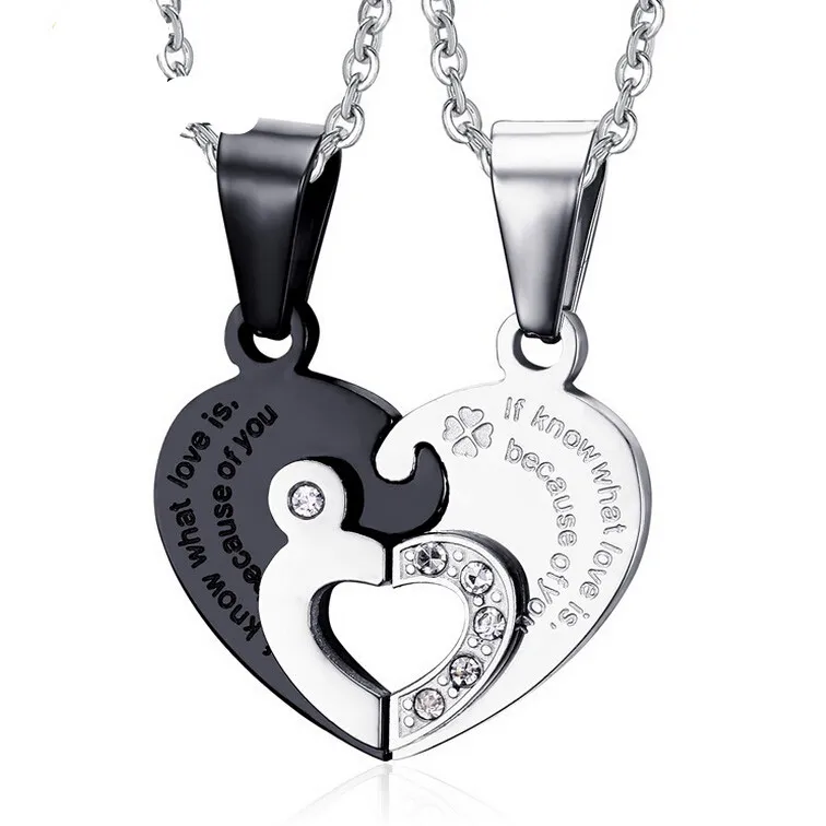 Christmas Gift|half heart necklace 