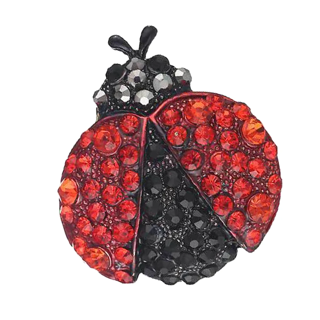 MagiDeal Red Balck Full Rhinestone Ladybird Bug Insect Brooch Pin Jewellery