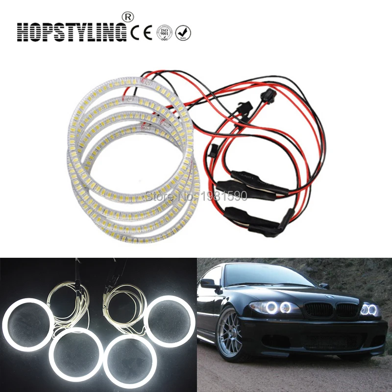 Hopstyling 4x106 мм Halo Кольцо SMD Ангельские глазки для BMW 3 серии E46 обновленной купе Кабриолет комплект автомобильных светодиодных фар Замена Белый