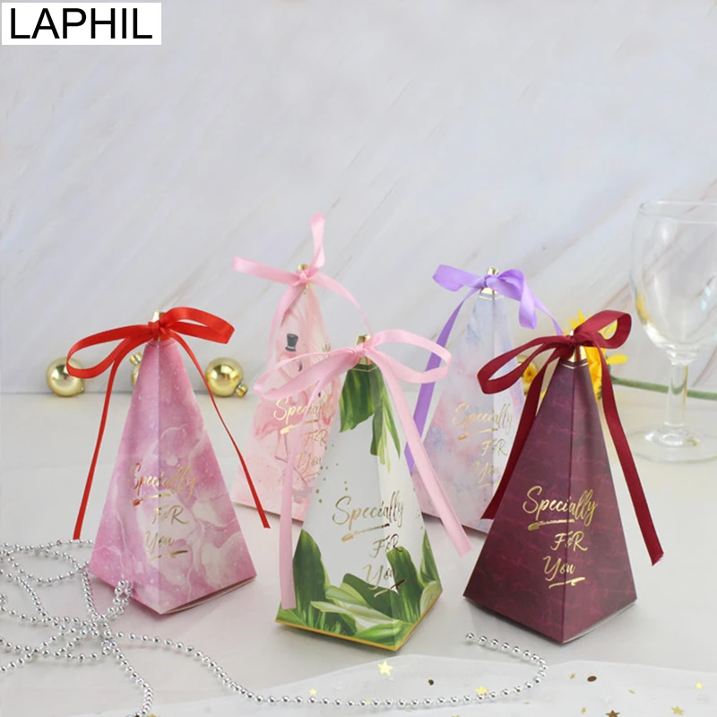 

LAPHIL 20pcs Colorful Marble Gift Boxes Paper Candy Box Wedding Favors and Gifts for Guests Birthday Babyshower Party Decoration