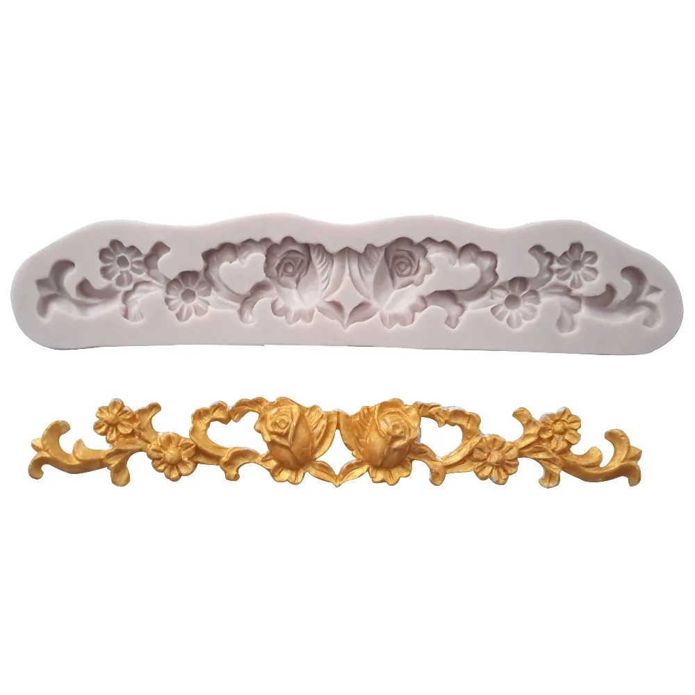 Rose Relief Totem Silicone Mold Fondant Mould Cake Decorating Tools