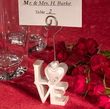 

Free shipping 50pcs/lot Wedding Place card holder " Love" Bicycle Place Card holder With Card