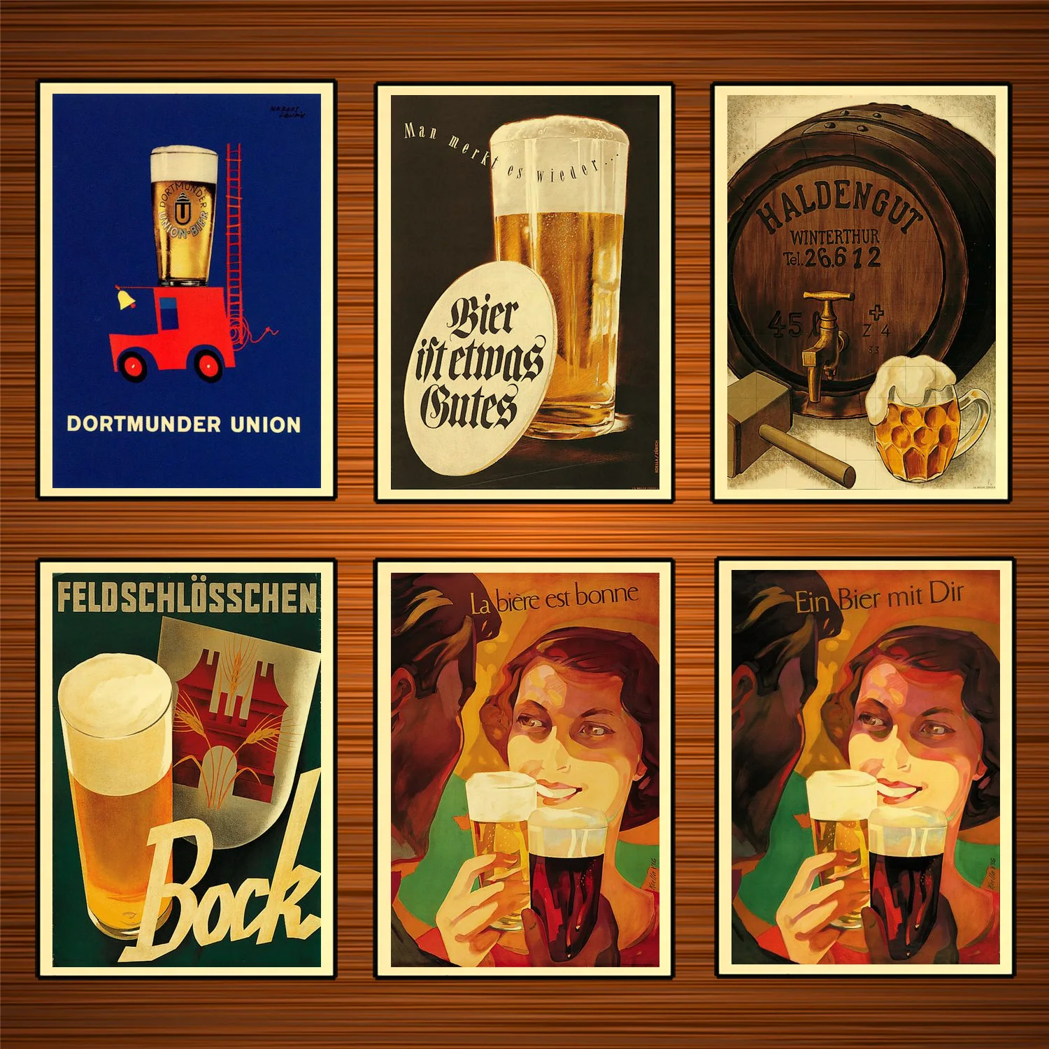 

Vintage 1900s Beverage Alcoholic Beer Ads Poster Dortmunder Union Classic Canvas Paintings Wall Stickers Home Decor Gift