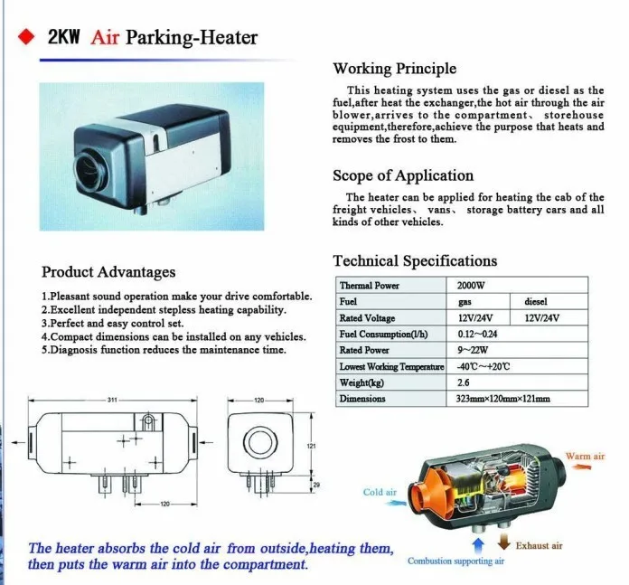 4KW 12 В V 24 air parking heater для газового и дизельного автомобиля \ Van аналогично с Webasto &