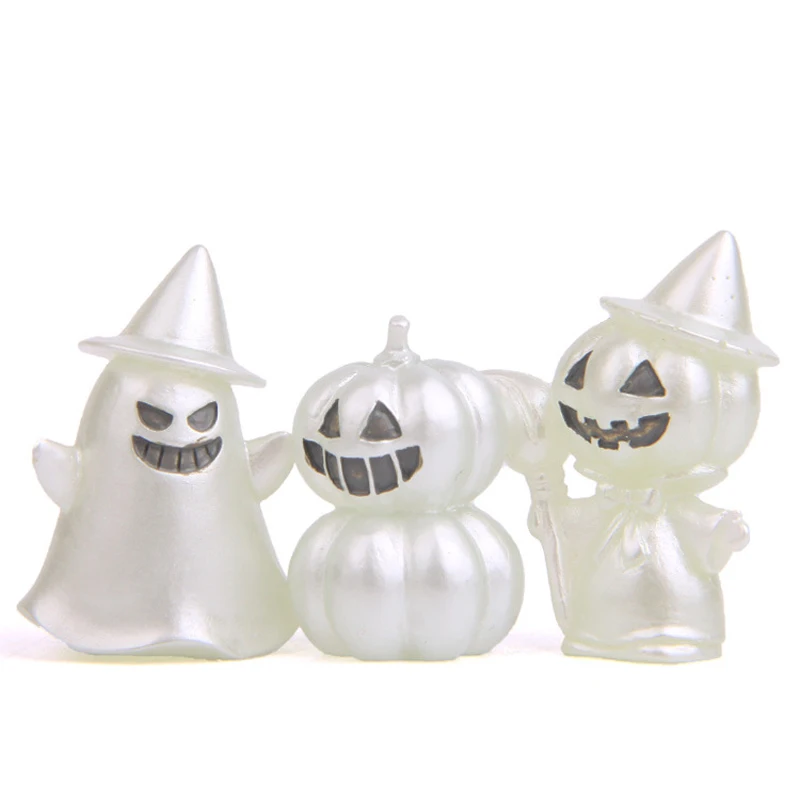 

3pcs/lot Studio Ghibli Princess Mononoke Noctilucence Halloween Kodama Tree Spirit Resin Action Figures Collection Model Toy