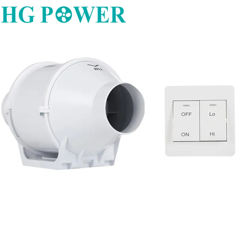 

3''Silent Home Inline Duct Fan with Dual Speed Control Switch Extractor Exhaust Fan for Kitchen Bathroom Air Ventilation Fan