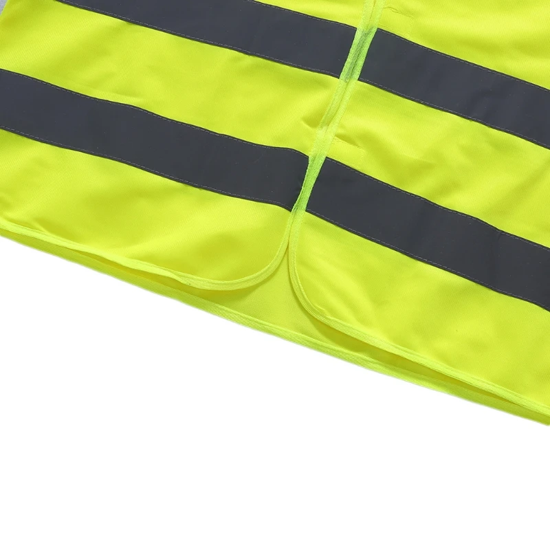 High Visibility Safety Vest Reflective Strip Zipper Jacket Construction Traffic
