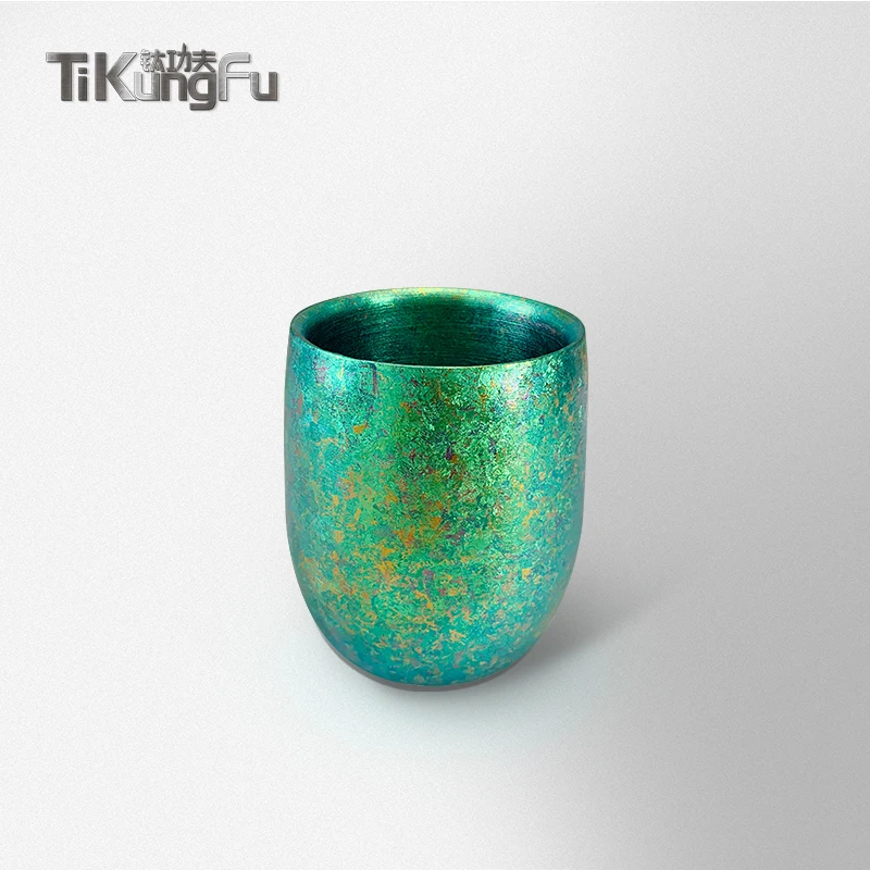 

Pure Titanium Double-wall Tumbler Japanese Gift Green Vacuum Water Cup Beer Coffee Tea Sake Tikungfu Hot Sale Free Shipping