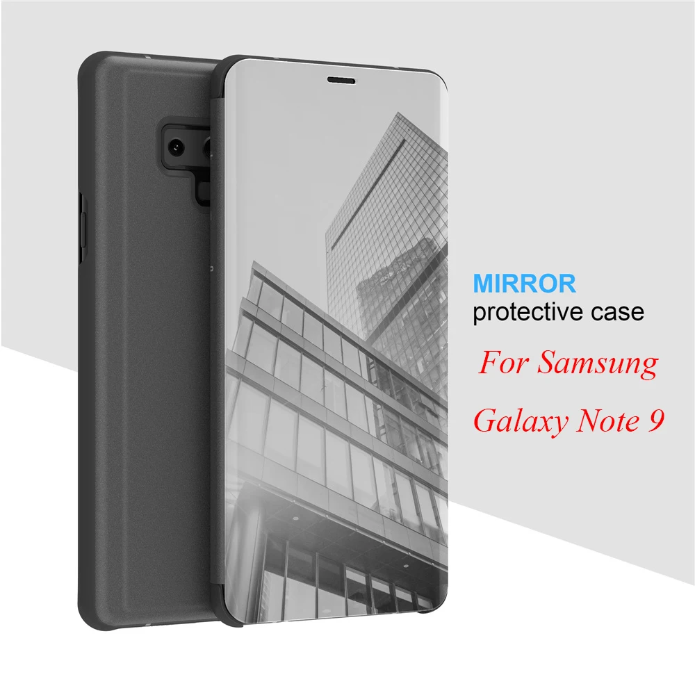 

Note9 Mirror Flip Case For Samsung Galaxy Note 9 Luxury Clear View PU Leather Cover For Samsung Note 9 Case for Galaxy Note9