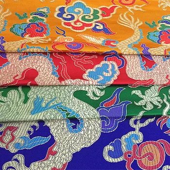 

1Yard Dragon Design Chinese Traditional Silk Brocade Fabric Cheongsam Clothing Costumes Clothing DIY Fabric For Sewing