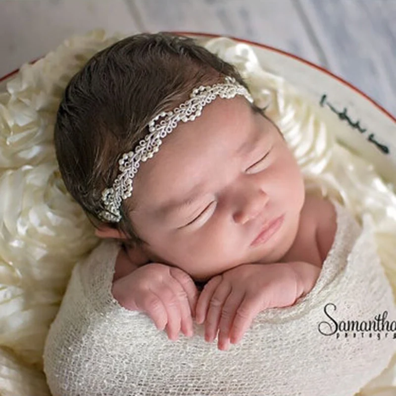 

Newborn Headband Photography props Pearl Flower Headband Lovely Kids Girls Hair Band Accessories Photo Props