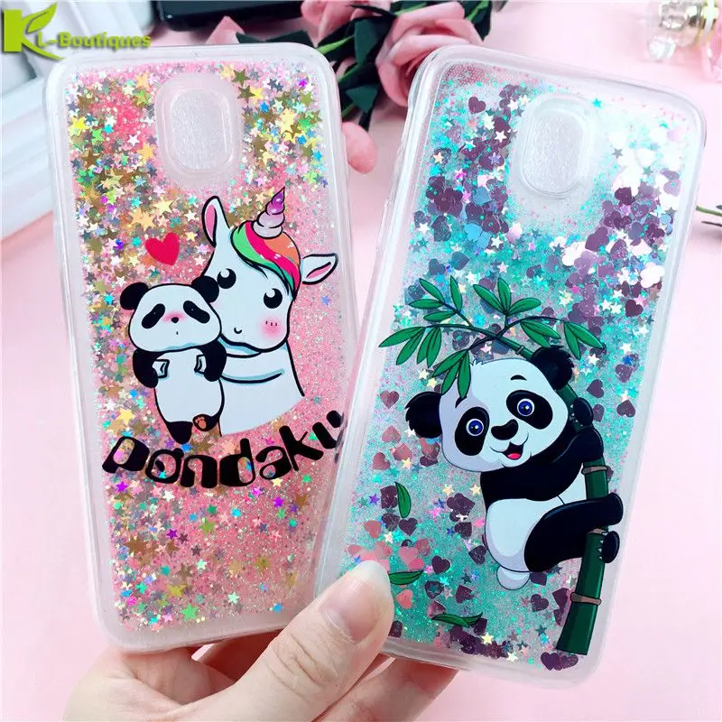 

J5 2017 Case on for Samsung Galaxy J5 2017 Case Cute Panda Dynamic Liquid Soft TPU Silicone Cover for Samsung J3 J5 J7 2016 2017