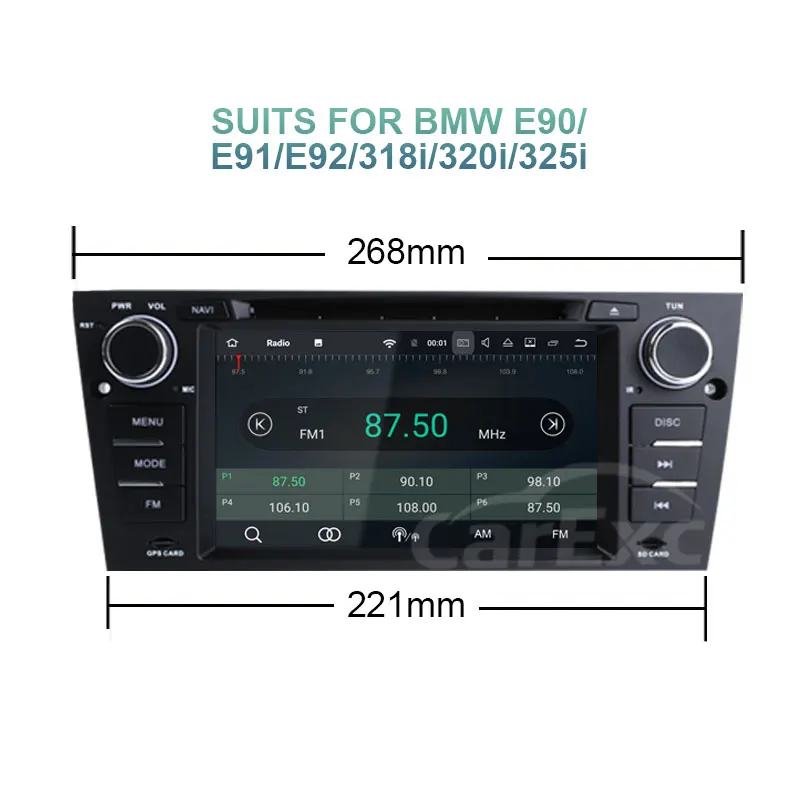 Cheap 7 Inch Android 9.0 Car Radio Multimedia For BMW E90 320i 325i 330i 2006-2012 With GPS Navigation WiFi GPS Bluetooth OBD II 28