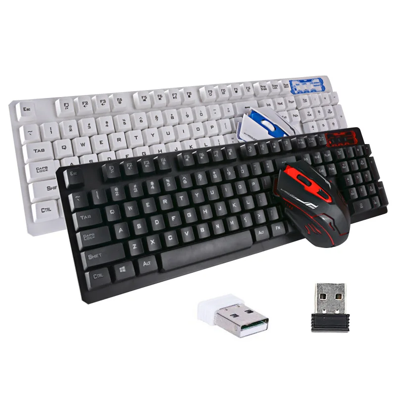 

Wireless Keyboard Mouse Set USB 2.4Ghz 1600DPI Gaming Mice Multimedia for Computer PC Desktop XXM8
