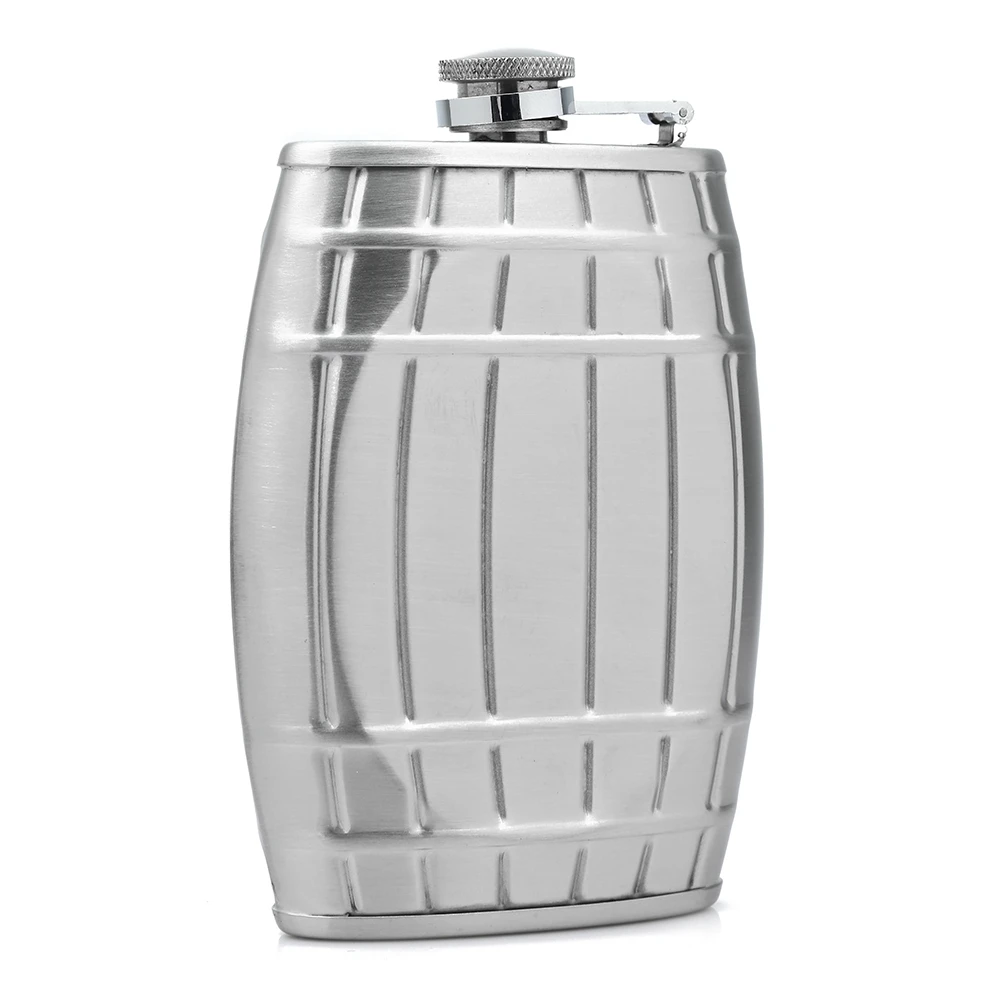 Creative Barrel Stainless Steel Hip Flask Flagon Barware Portable