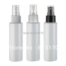 100 мл Белый пустые бутылки спрей Liquid ПЭТ-бутылки опрыскиватель цвет три сопла спущенное плечо