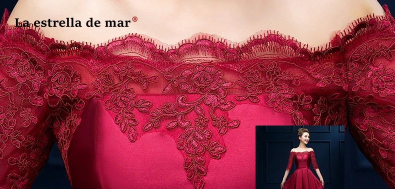 Эстрелья De Mar Vestido Madrinha Лидер продаж кружевное атласное с вырезом лодочкой
