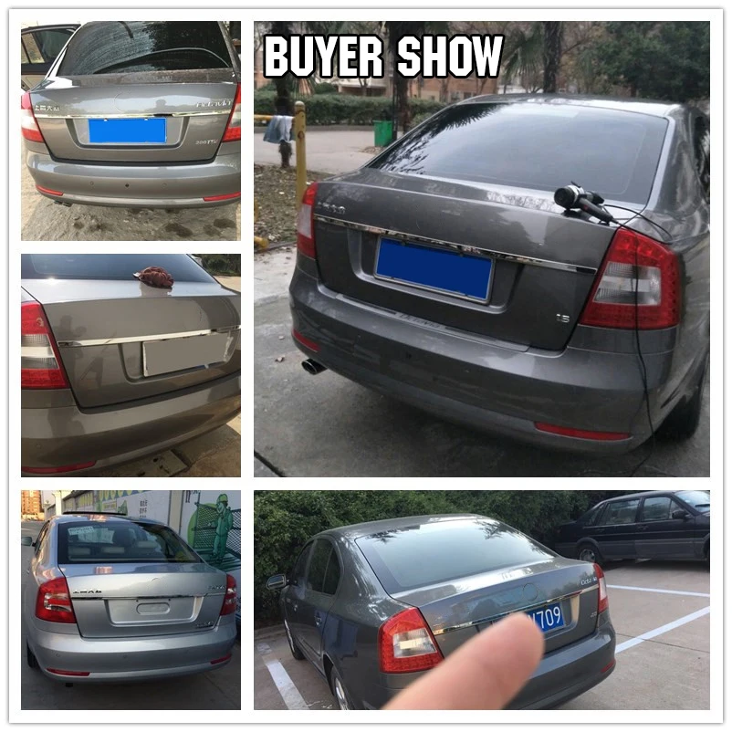 Подходит для Skoda Octavia 2004 2005 2006 2007 2008 2009 2010-2012 задний багажника двери отделка под давлением багажник хром крышка аксессуары