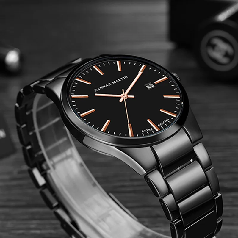 

Golden Black Watch Men Top Luxury Brand Stainless Steel Men Wristwatches Japan Quartz Movement Male Clock Relogio Masculino Xfcs