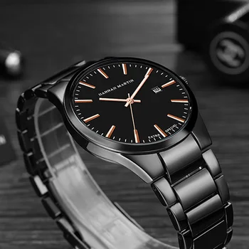 

Golden Black Watch Men Top Luxury Brand Stainless Steel Men Wristwatches Japan Quartz Movement Male Clock Relogio Masculino Xfcs