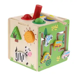 5in1 деревянные игрушки деревянные развивающие игрушки Детские геометрический головоломки Цвет и формы Комбинационной игры очки-детский