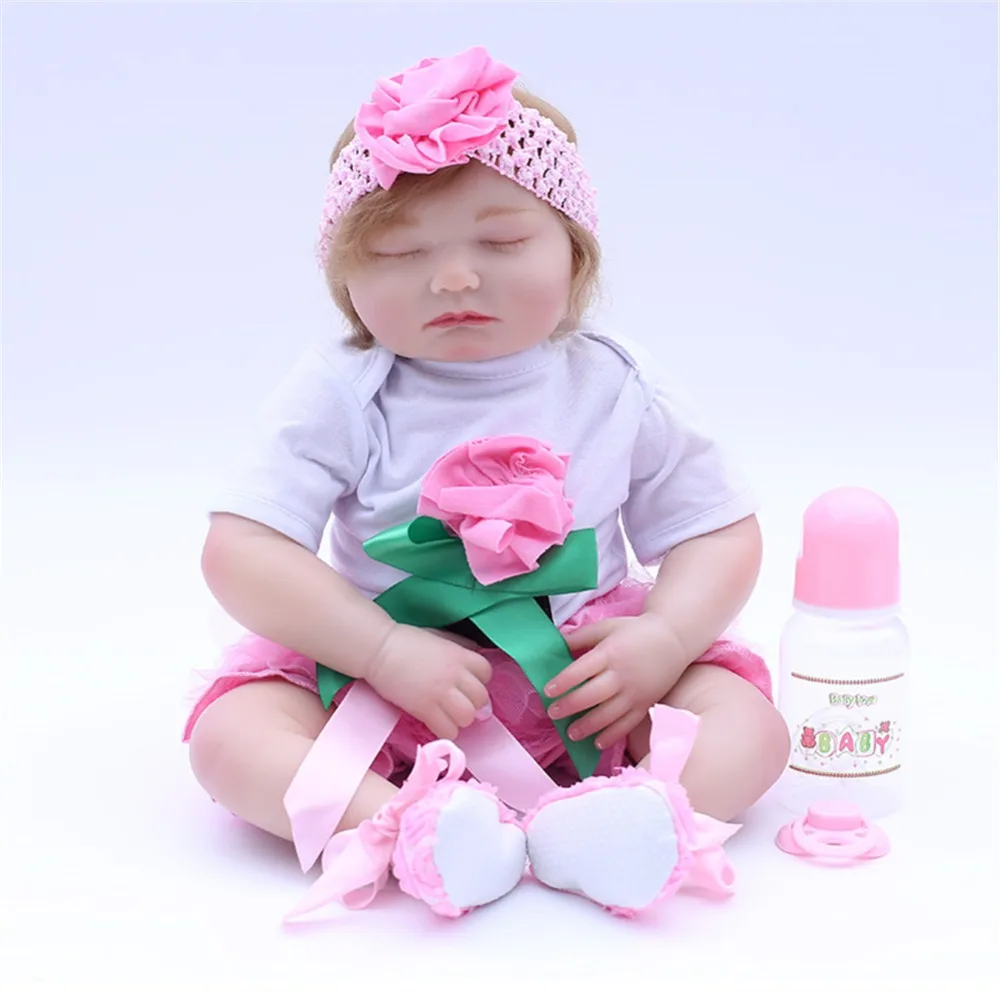 

18 inch 48 cm Silicone baby reborn dolls, lifelike doll reborn Sleeping doll boys and girls birthday gift