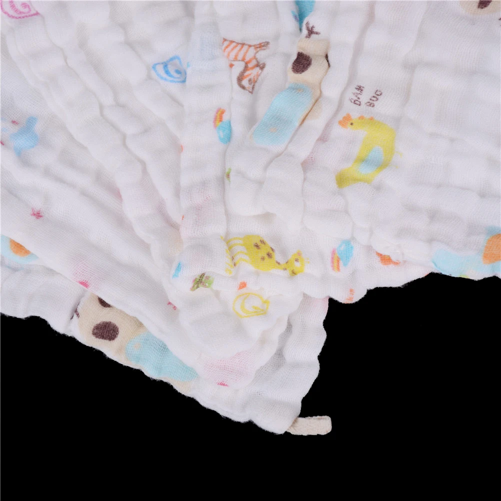Детское хлопковое Марлевое муслин 6 слоев детское полотенце для лица Полотенца мыть матерчатые носовые платки детская бутылочка для кормления вытирания слюней младенцев Полотенца s