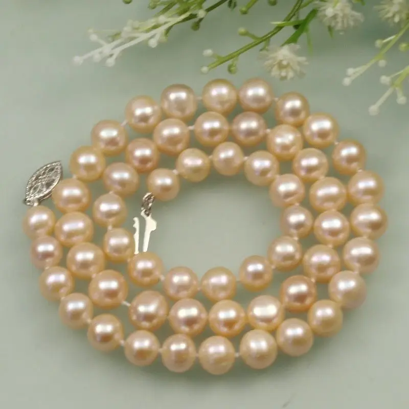 

Free shipping >>>>>s038 AA 8-9mm White Black Pink Cultured Fresh Water Akoya Pearl Necklace