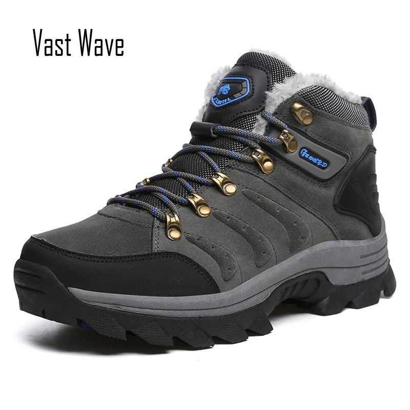 Vastwave Cow Suede Leather Snow Boots Designer Super Warm Men Winter Boots Casual High Top Plus Size Outdoor Boots Shoe Vastwave Cow Suede Leather Snow Boots Designer Super Warm Men Winter Boots Casual High Top Plus Size Outdoor Boots Shoe