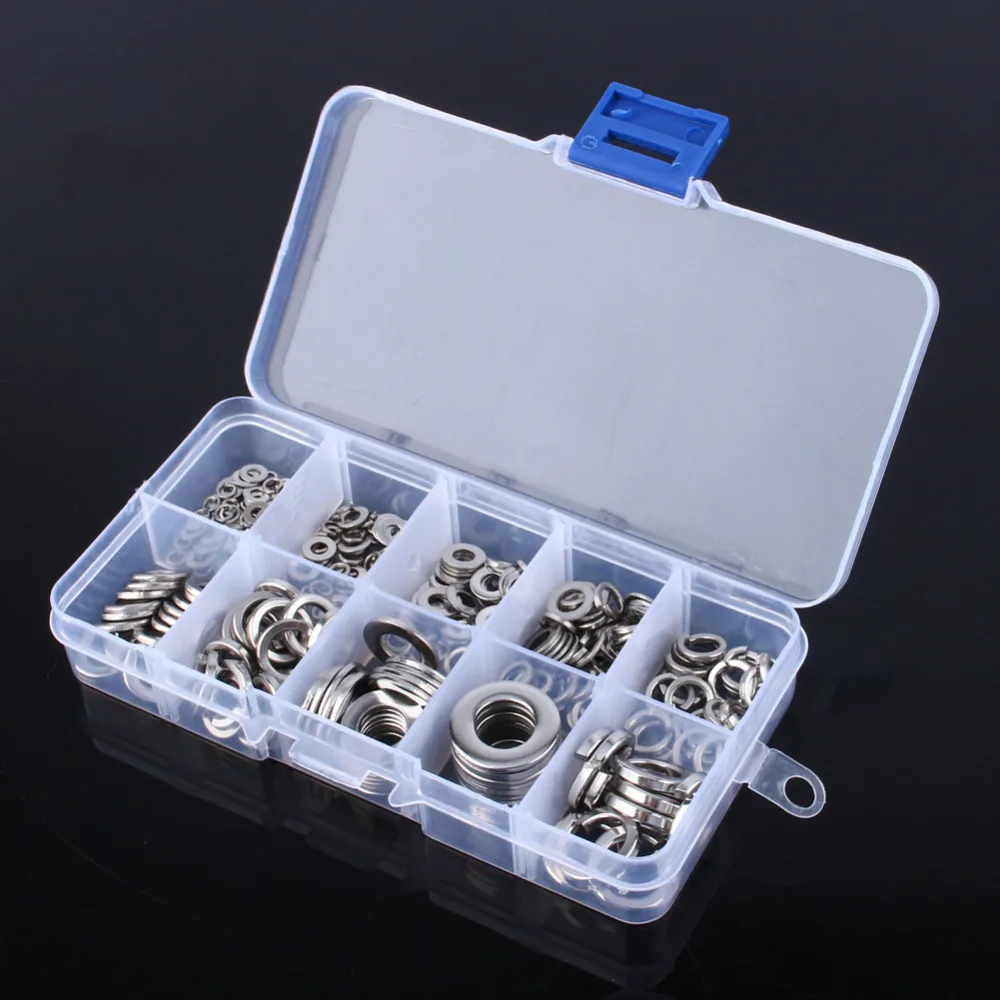 Stainless Steel Washer Spring Washer Pad Assortment Set M2.5 M10 Handware for Electronic