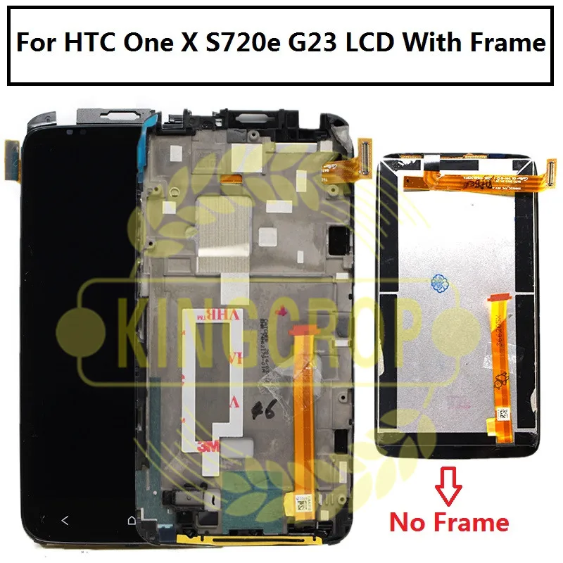 Для HTC One X S720e G23 ЖК-дисплей монитор панель сенсорный экран дигитайзер с рамкой для