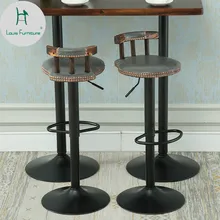 Модный барный стул в стиле Луи, современный минималистичный стул с высоким подъемом из твердой древесины, домашняя стойка