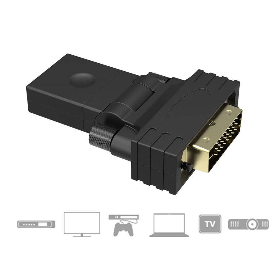HDMI إلى DVI 24 + 1 كابل 90 180 درجة للتدوير ل 1080 P التلفزيون العارض الذهب مطلي DVI-D الذكور إلى HDMI شاحن أنثي موصل HDMI إلى DVI 24 + 1 كابل 90 180 درجة للتدوير ل 1080 P التلفزيون العارض الذهب مطلي DVI-D الذكور إلى HDMI شاحن أنثي موصل