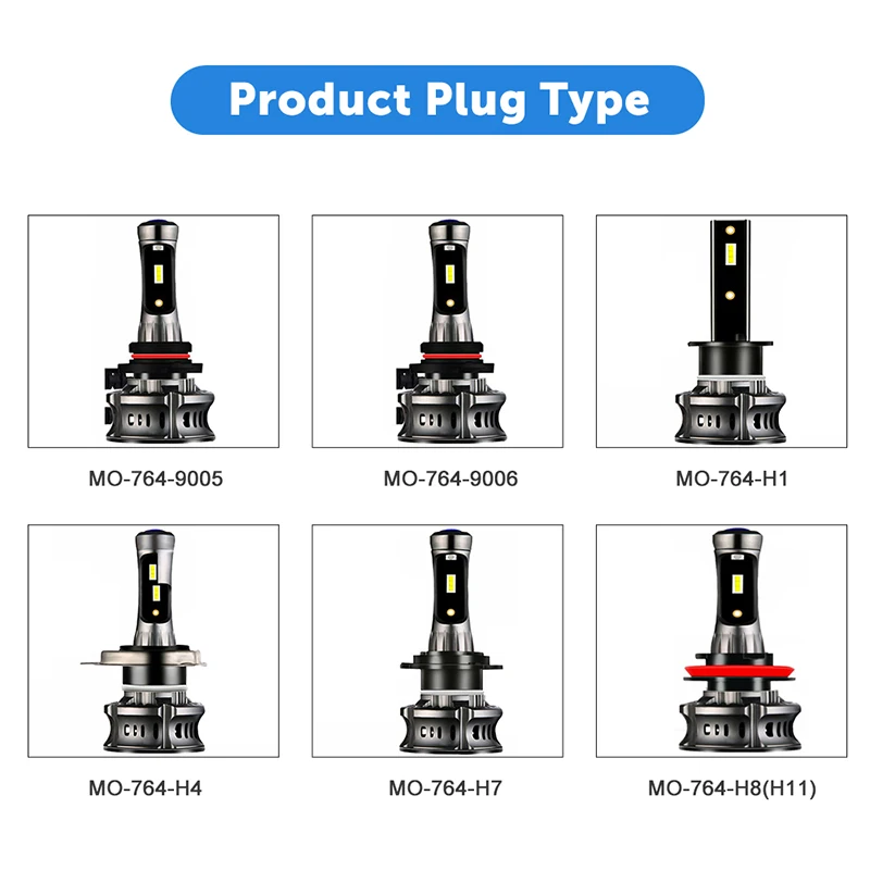 QCDIN 2 шт. Автомобильные светодиодные лампы для фар H8 H11 H4 H7 9005 9006 Plug 4000LM белый 6000 К стайлинга автомобилей автоматическое противотуманные фары