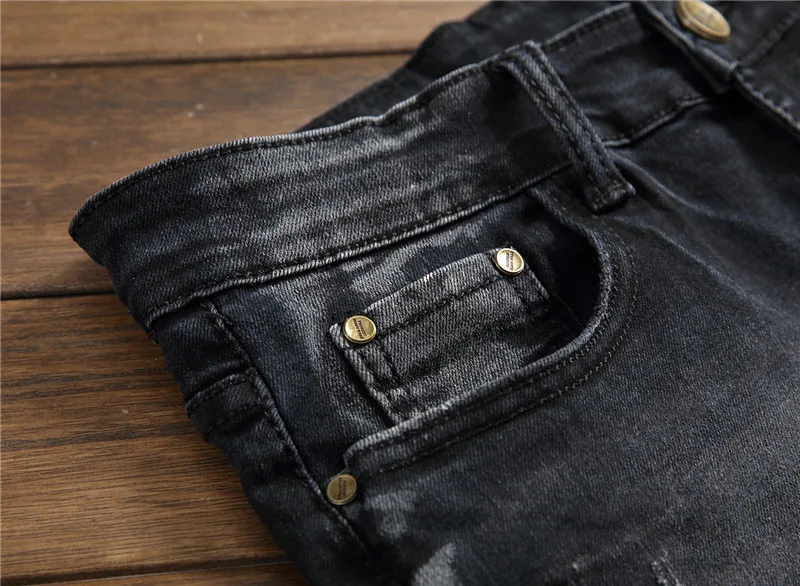 2019 мужские Новые Брюки Топ уличная мода мужские джинсы свободный крой черные шаровары c принтом цвет хип-хоп джинсы для джинсов, черные