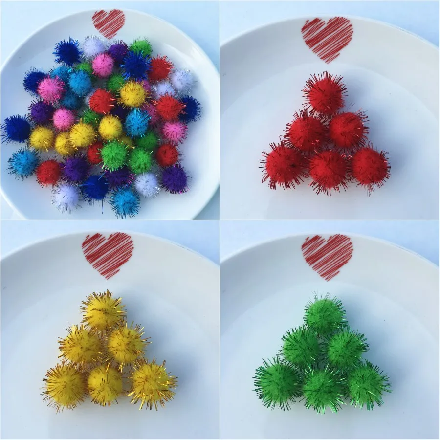 20 г (60 шт.) мм Разноцветные помпоны из меха DIY мягкие для