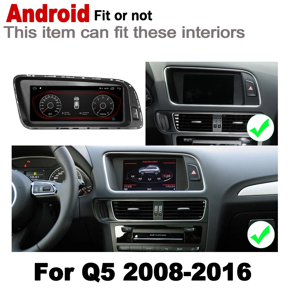 Top 8.8" HD Screen Stereo Android 7.0 up Car GPS Navi Map For Audi Q5 8R 2008~2017 MMI Original Style Multimedia Player Auto Radio 4