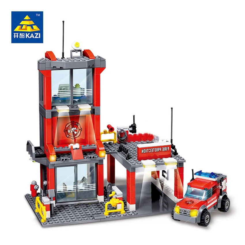 

Kazi 300pcs City Fire Station Building Blocks Enlighten Educational DIY Construction Bricks Toys for Children