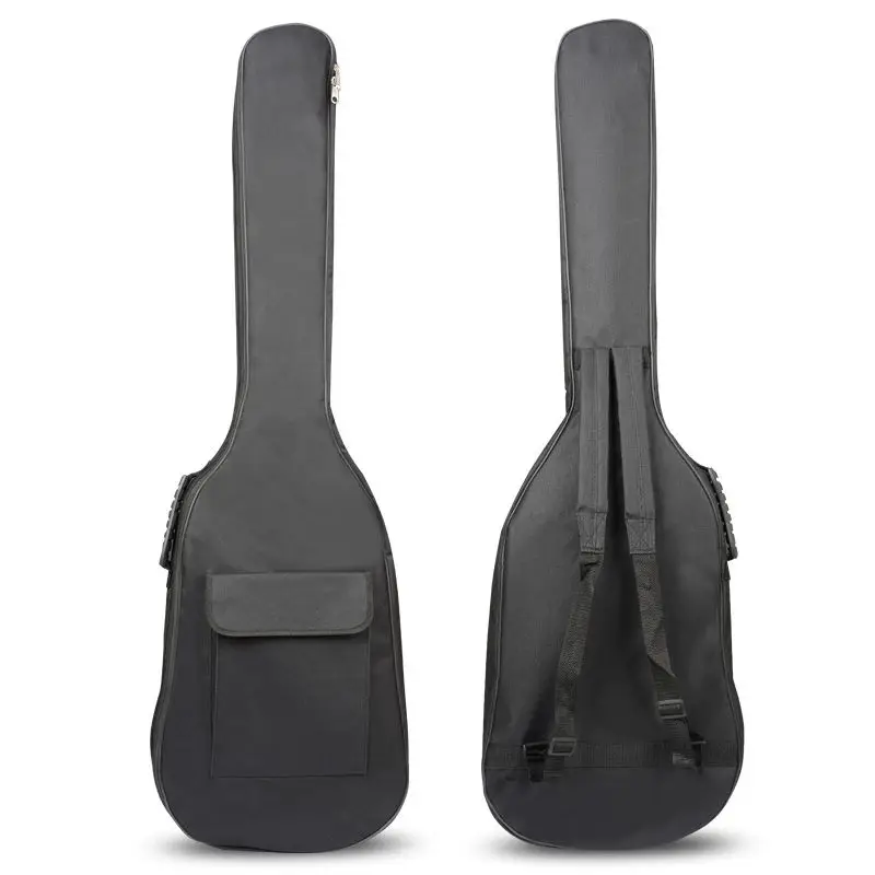 Черный Водонепроницаемый двойной ремень Бас рюкзак Gig Сумка Чехол для электрической бас гитары 5 мм толщина Губка Мягкий