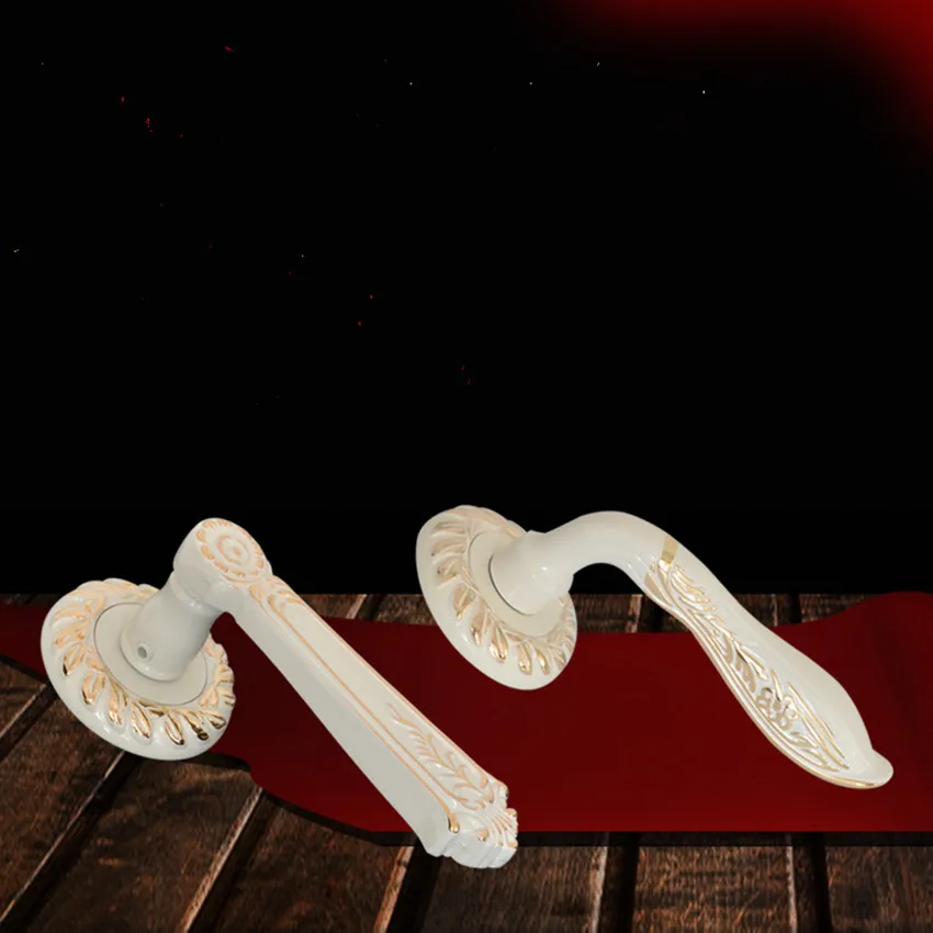 

European fashion unfold install wooden door handles ivory white stealth door handle Aisle door, facade single door handle