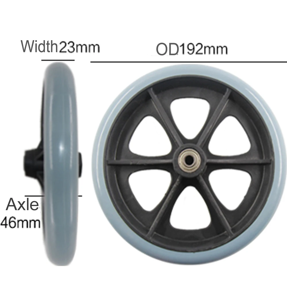 1 xpair 8 дюймов передние колеса для инвалидная коляска с ручным приводом, колесики цвета серый